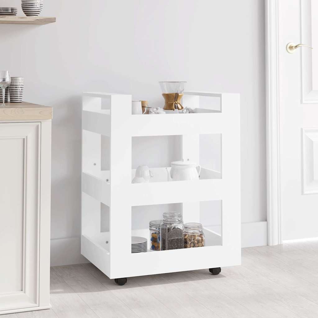 vidaXL Kitchen Trolley White 60x45x80 cm Engineered Wood 1