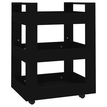 vidaXL Kitchen Trolley Black 60x45x80 cm Engineered Wood 2