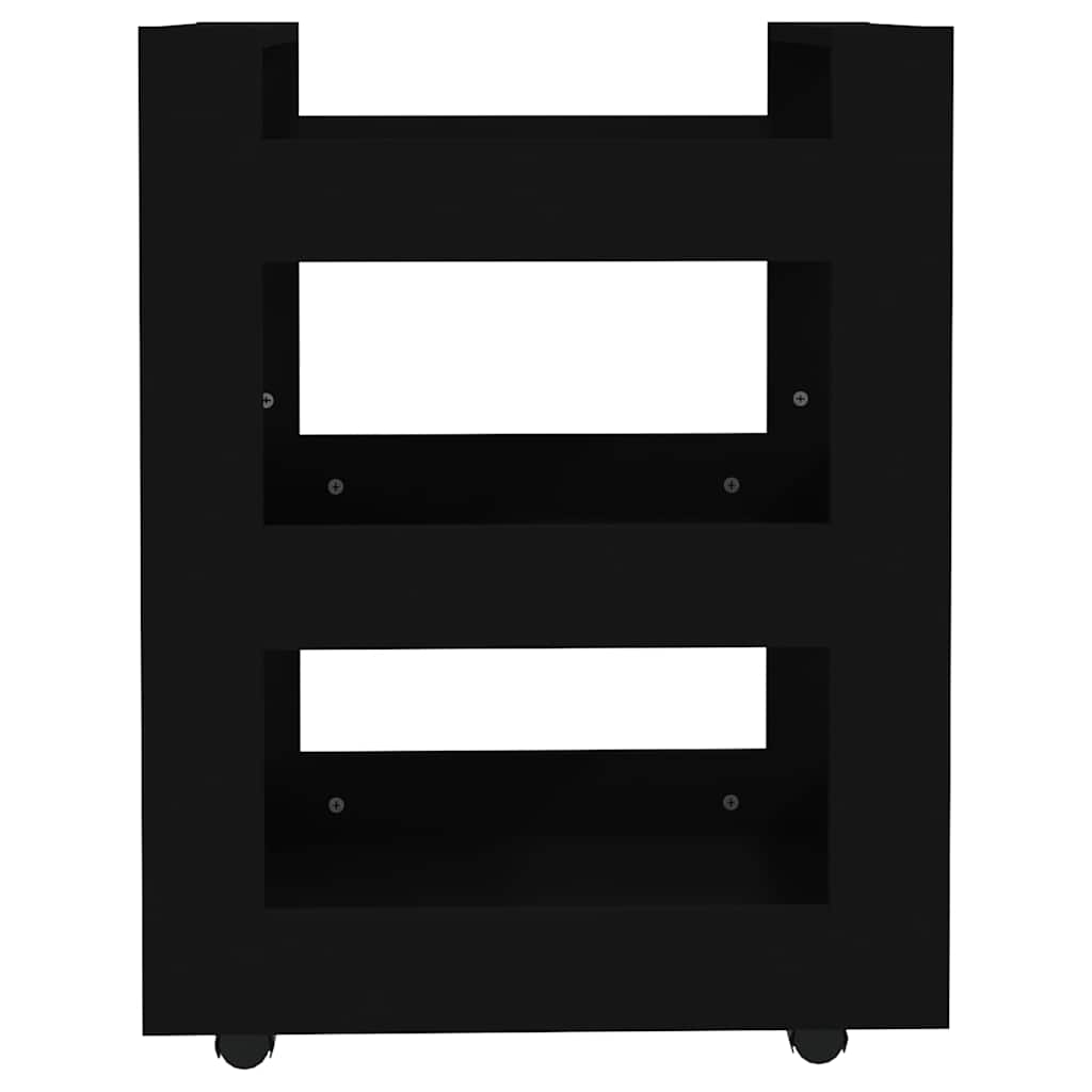 vidaXL Kitchen Trolley Black 60x45x80 cm Engineered Wood 5