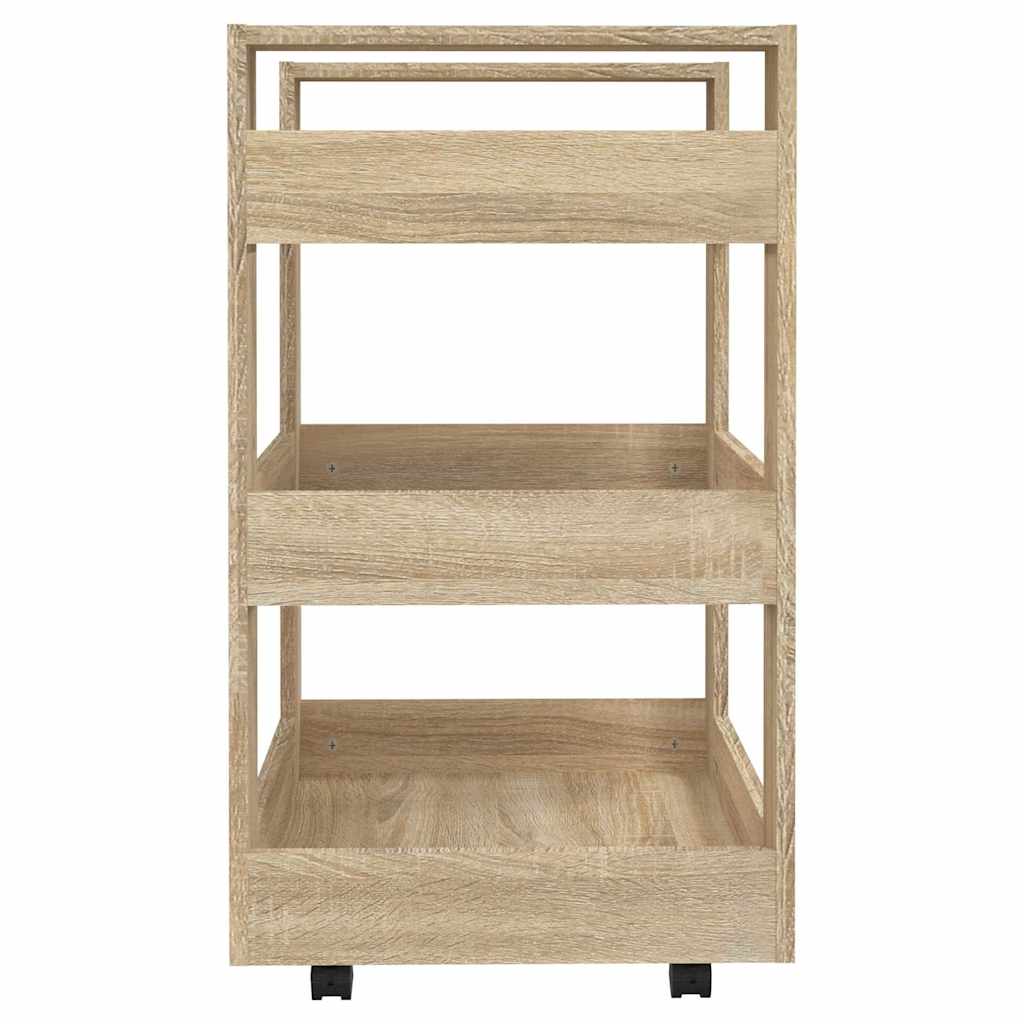 vidaXL Kitchen Trolley Sonoma Oak 60x45x80 cm Engineered Wood 6