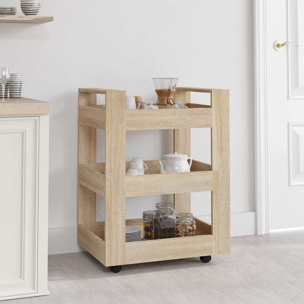 vidaXL Kitchen Trolley Sonoma Oak 60x45x80 cm Engineered Wood 1