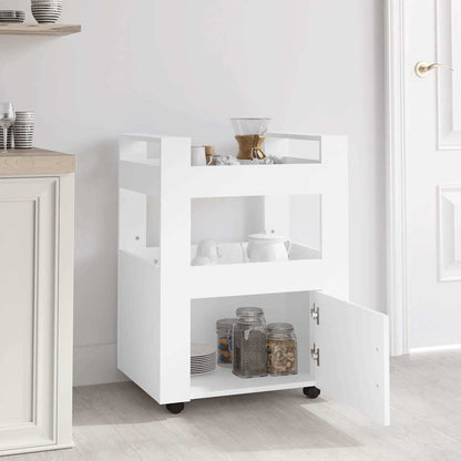 vidaXL Kitchen Trolley White 60x45x80 cm Engineered Wood 3