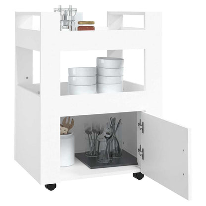 vidaXL Kitchen Trolley White 60x45x80 cm Engineered Wood 4