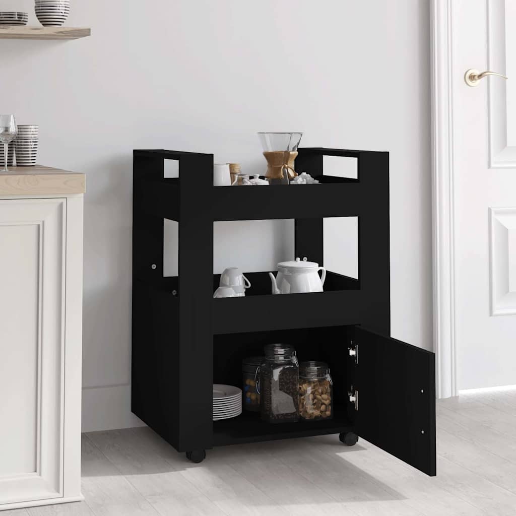 vidaXL Kitchen Trolley High Gloss White 60x45x80 cm Engineered Wood 3