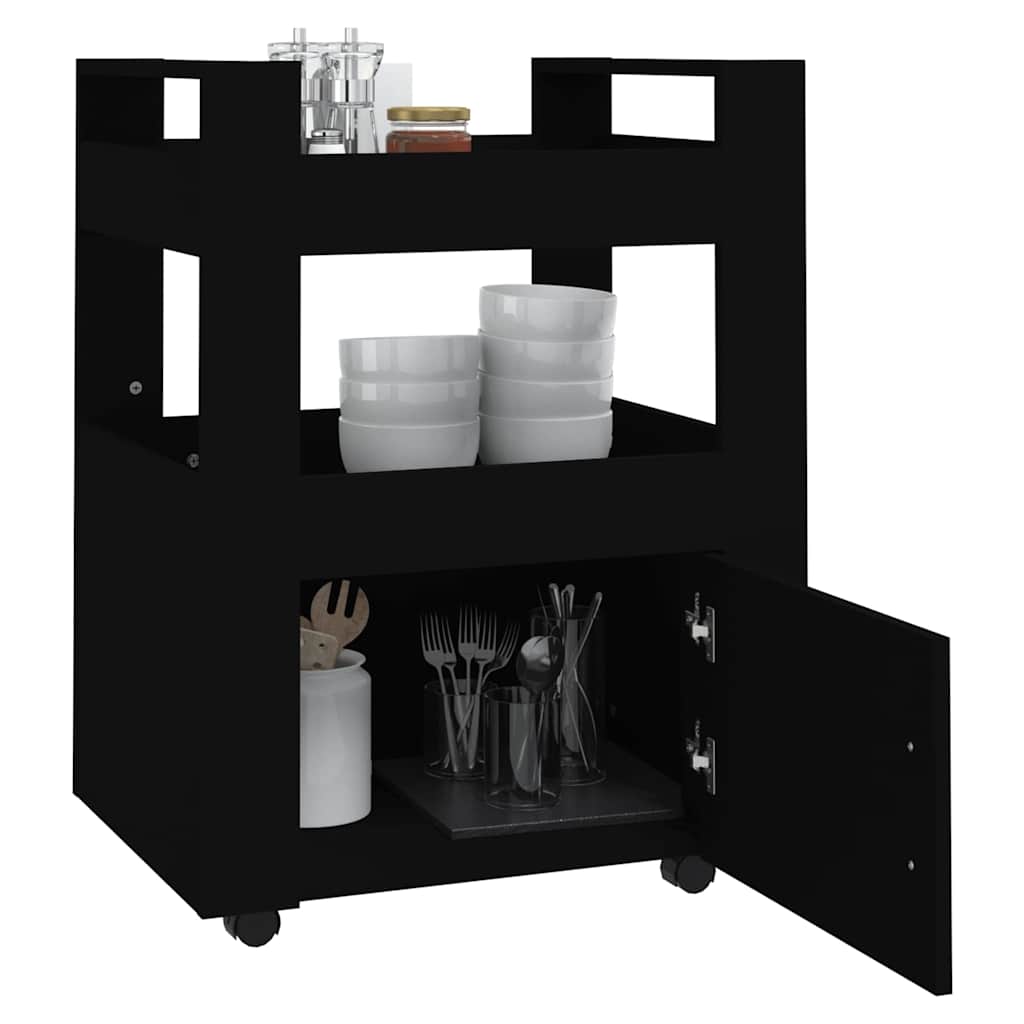 vidaXL Kitchen Trolley High Gloss White 60x45x80 cm Engineered Wood 4