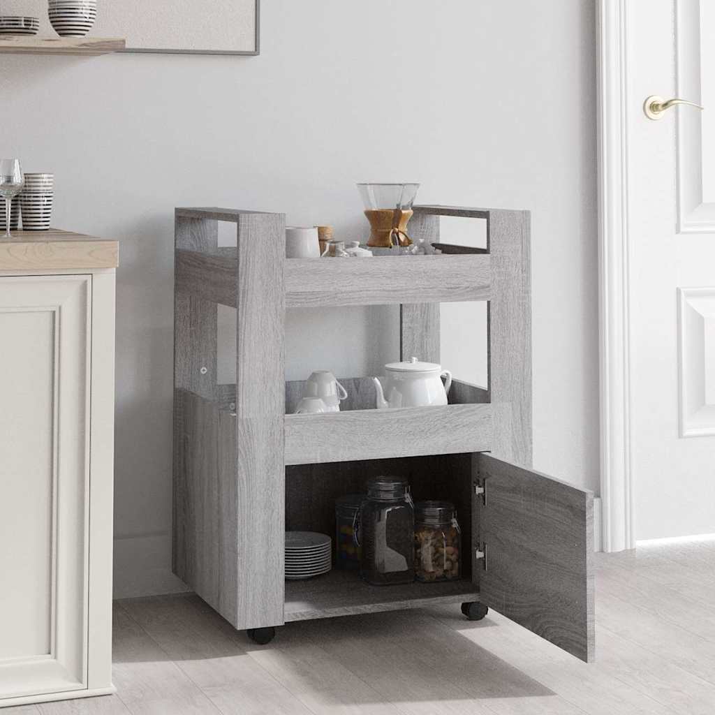 vidaXL Kitchen Trolley High Gloss White 60x45x80 cm Engineered Wood 3