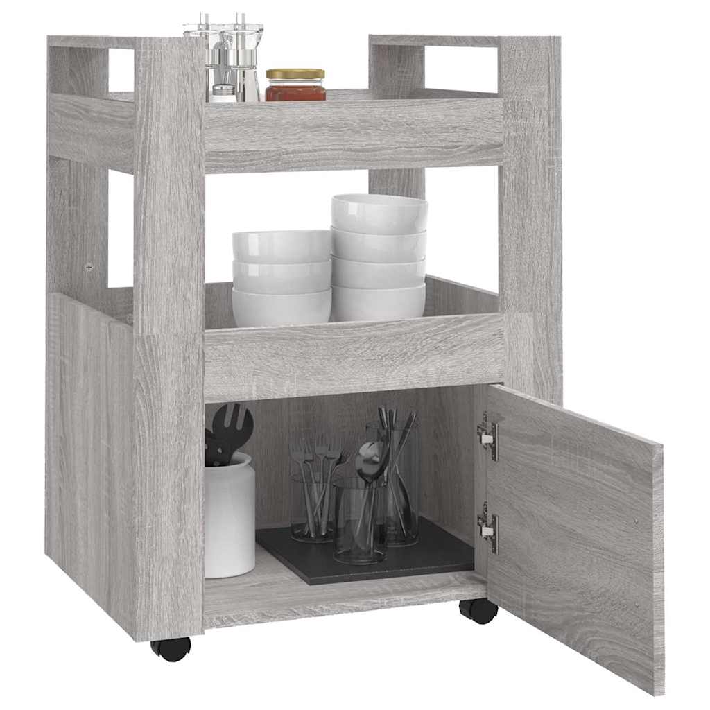 vidaXL Kitchen Trolley High Gloss White 60x45x80 cm Engineered Wood 4
