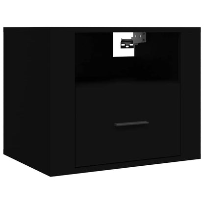 vidaXL Wall-mounted Bedside Cabinets 2 pcs Black 50x36x40 cm 5