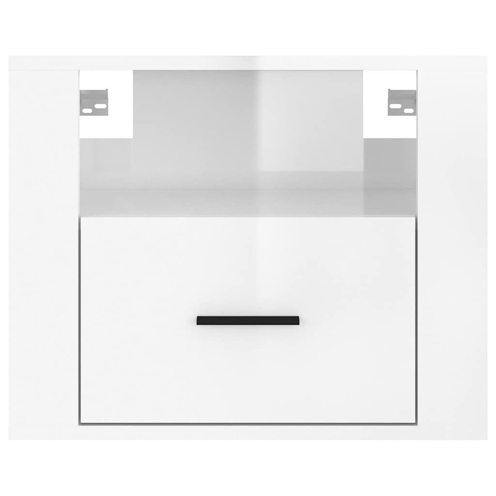 vidaXL Wall-mounted Bedside Cabinets 2 pcs High Gloss White 50x36x40cm 6