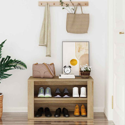 vidaXL Shoe Rack Sonoma Oak 75x35x45 cm Engineered Wood 3