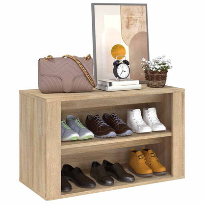 vidaXL Shoe Rack Sonoma Oak 75x35x45 cm Engineered Wood 4