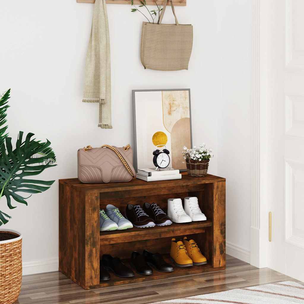 Shoe Rack 75x35x45 cm Engineered Wood Smoked oak