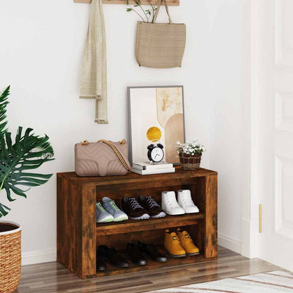 Shoe Rack 75x35x45 cm Engineered Wood Smoked oak
