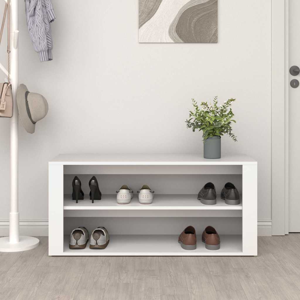 Shoe Rack 100x35x45 cm Engineered Wood White