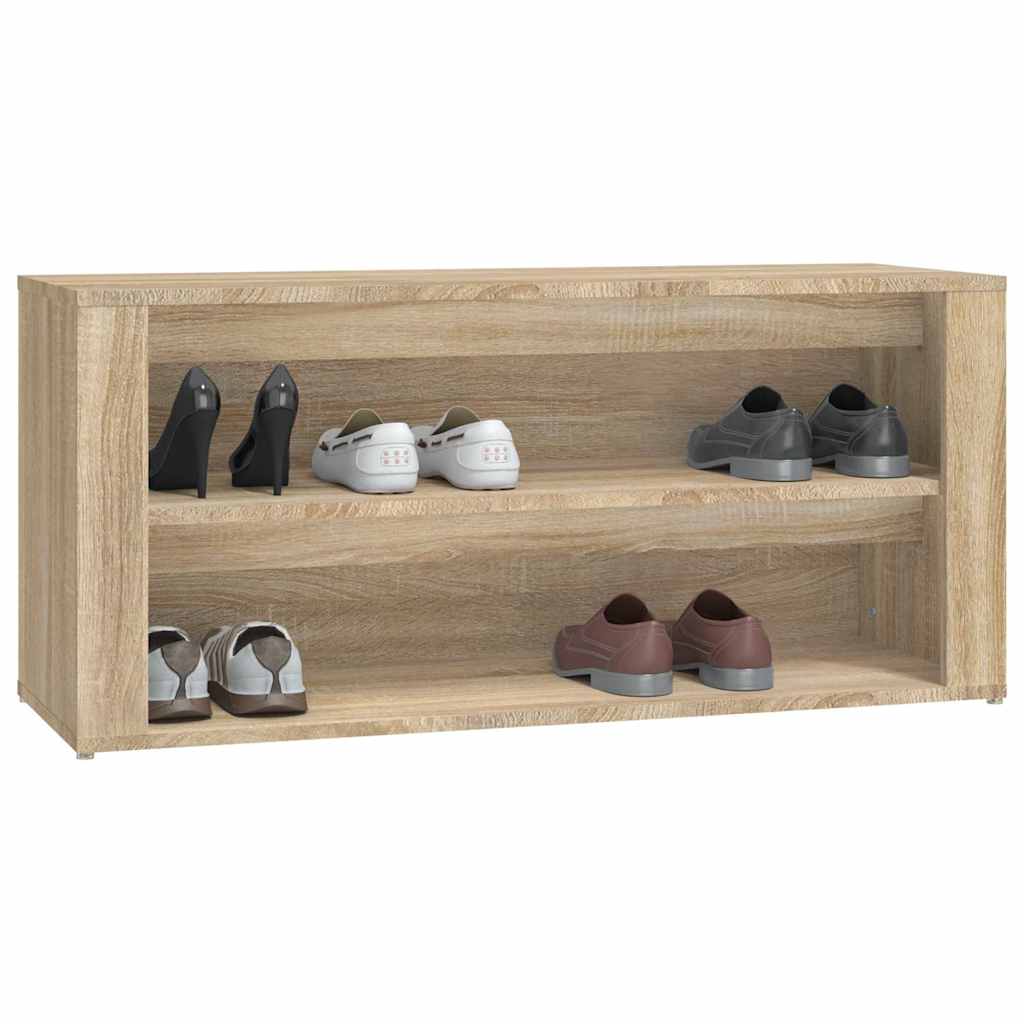 vidaXL Shoe Rack Sonoma Oak 100x35x45 cm Engineered Wood 6