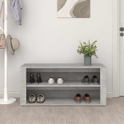 vidaXL Shoe Rack Concrete Grey 100x35x45 cm Engineered Wood 3