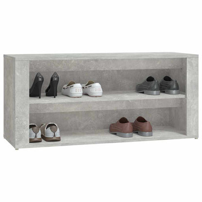 vidaXL Shoe Rack Concrete Grey 100x35x45 cm Engineered Wood 4