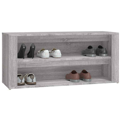 vidaXL Shoe Rack Grey Sonoma 100x35x45 cm Engineered Wood 4