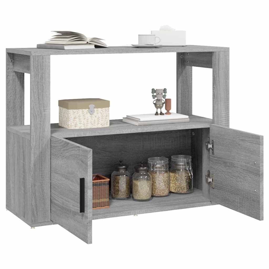 vidaXL Sideboard Grey Sonoma 80x30x60 cm Engineered Wood 4