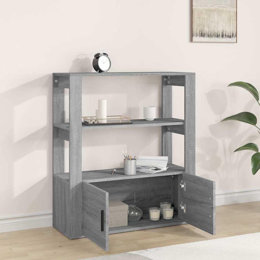 vidaXL Sideboard Grey Sonoma 80x30x90 cm Engineered Wood 3