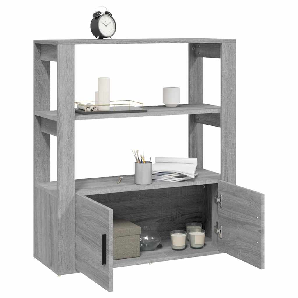 vidaXL Sideboard Grey Sonoma 80x30x90 cm Engineered Wood 4