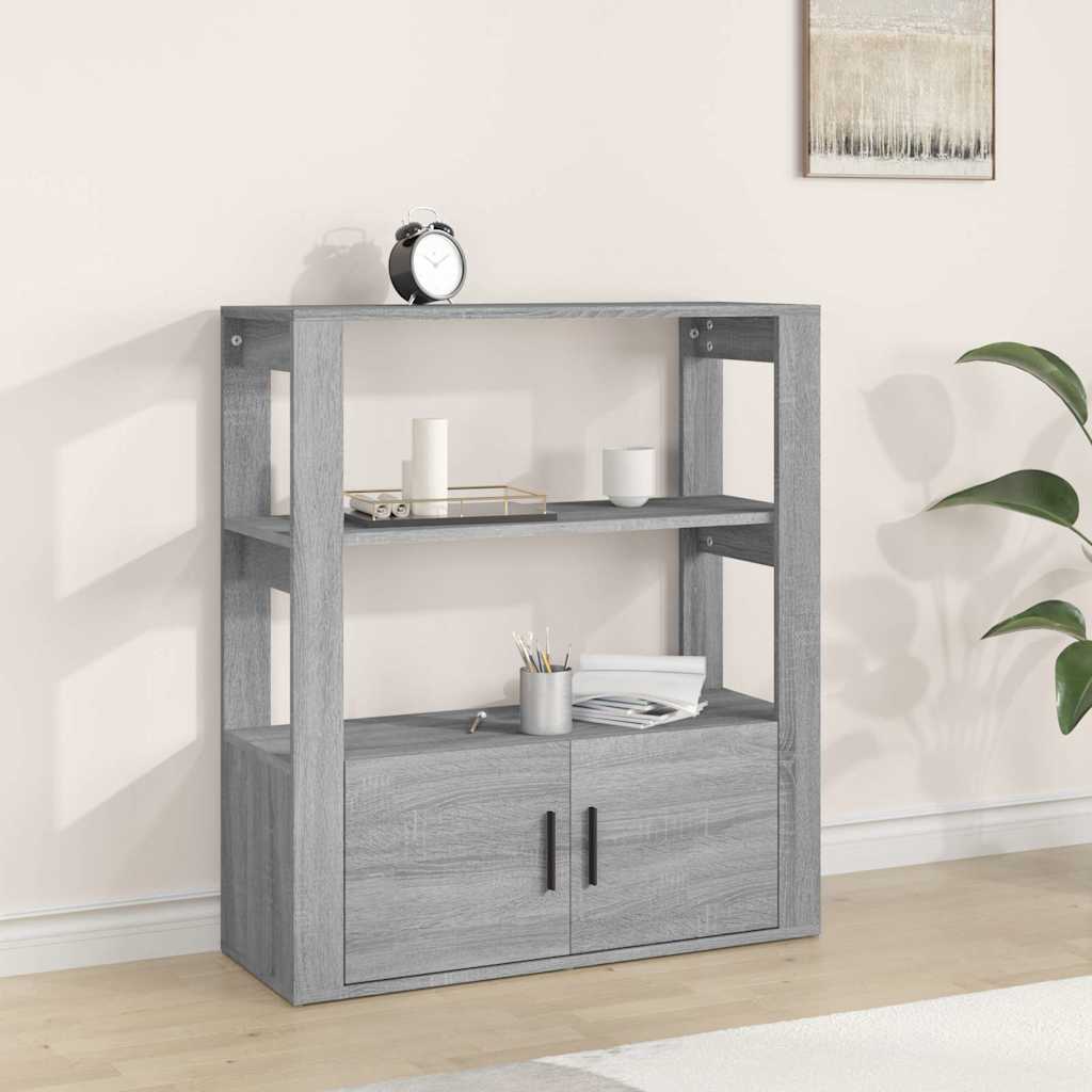 vidaXL Sideboard Grey Sonoma 80x30x90 cm Engineered Wood 1