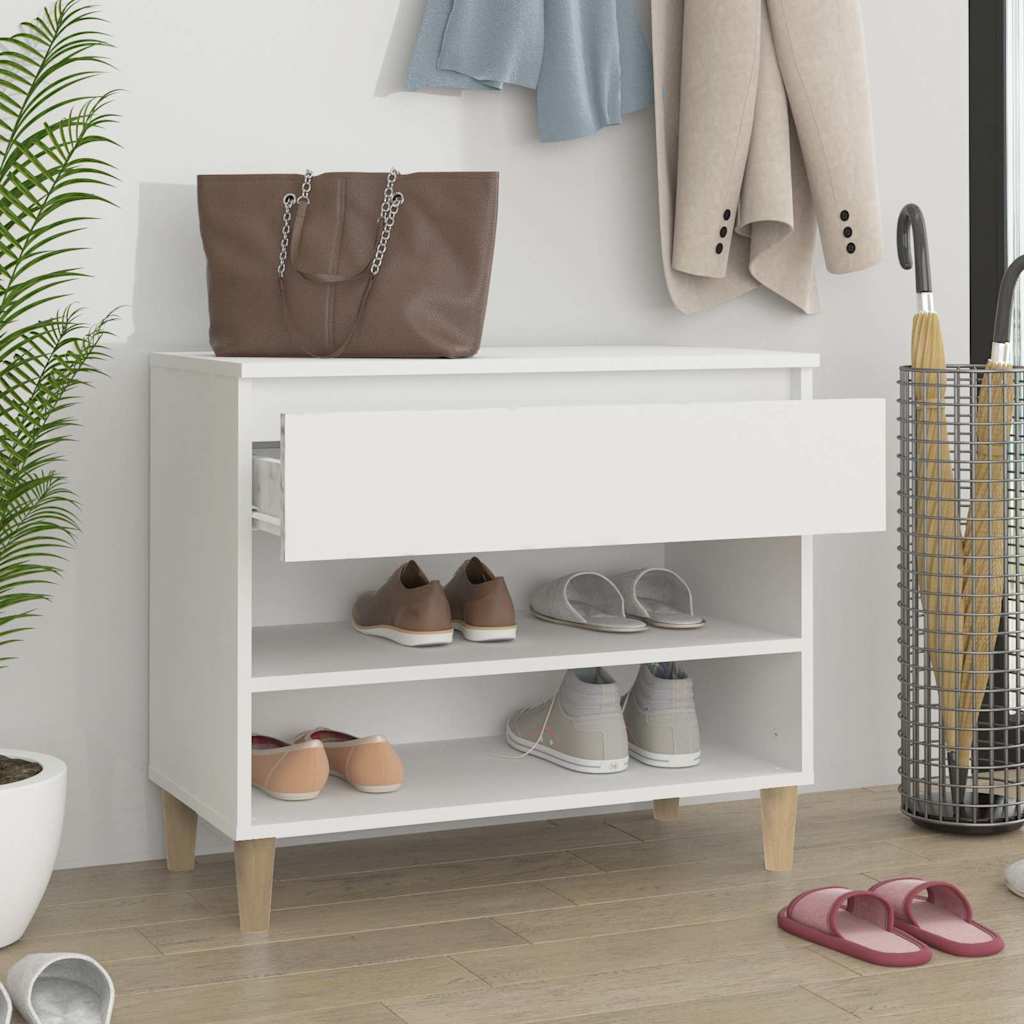 vidaXL Shoe Cabinet White 70x36x60 cm Engineered Wood 3
