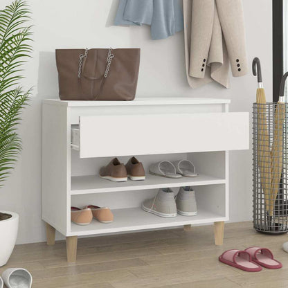 vidaXL Shoe Cabinet White 70x36x60 cm Engineered Wood 3