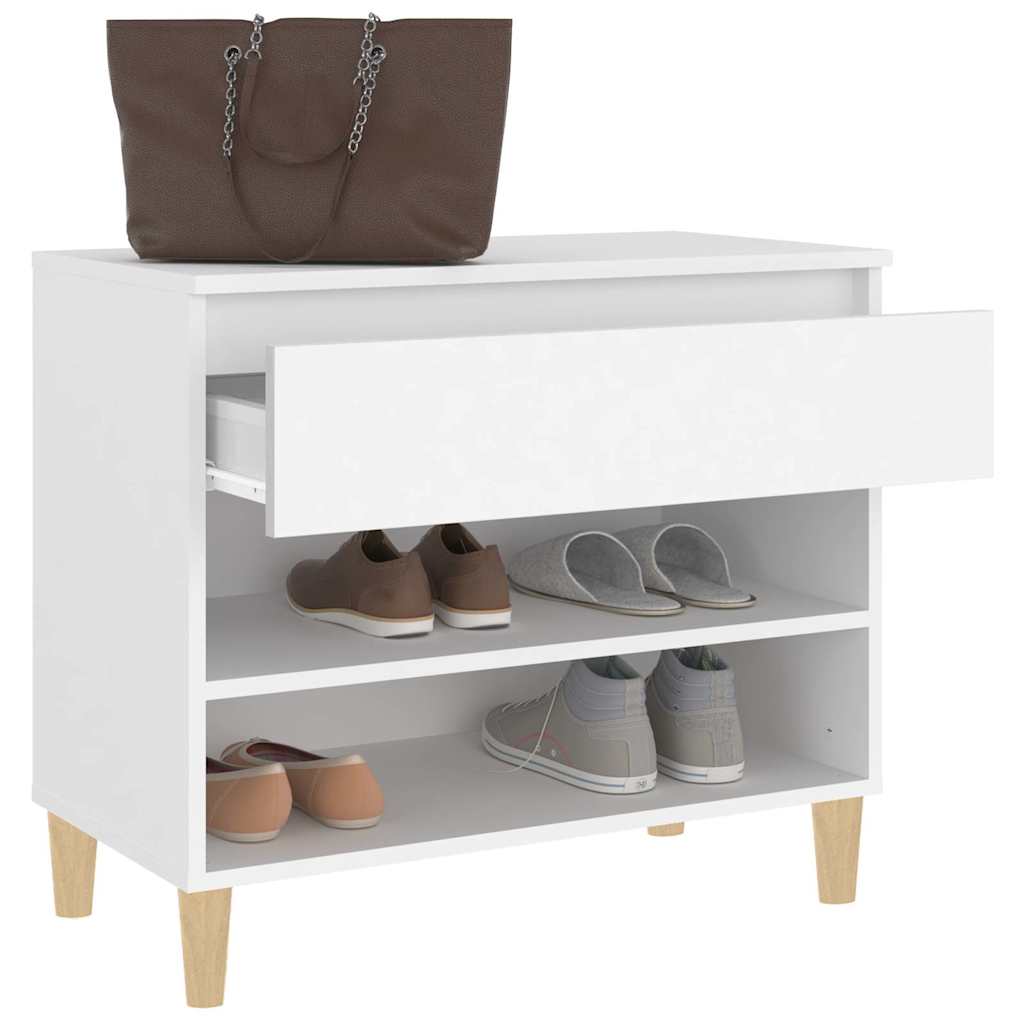 vidaXL Shoe Cabinet White 70x36x60 cm Engineered Wood 5