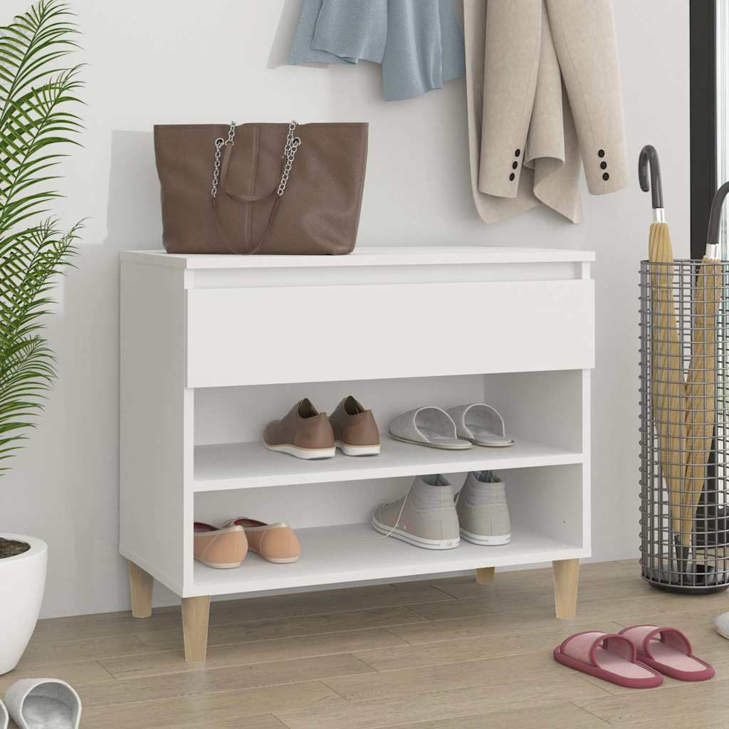 vidaXL Shoe Cabinet White 70x36x60 cm Engineered Wood 1