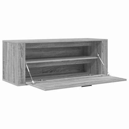 vidaXL Wall Shoe Cabinet Grey Sonoma 100x35x38 cm Engineered Wood 6
