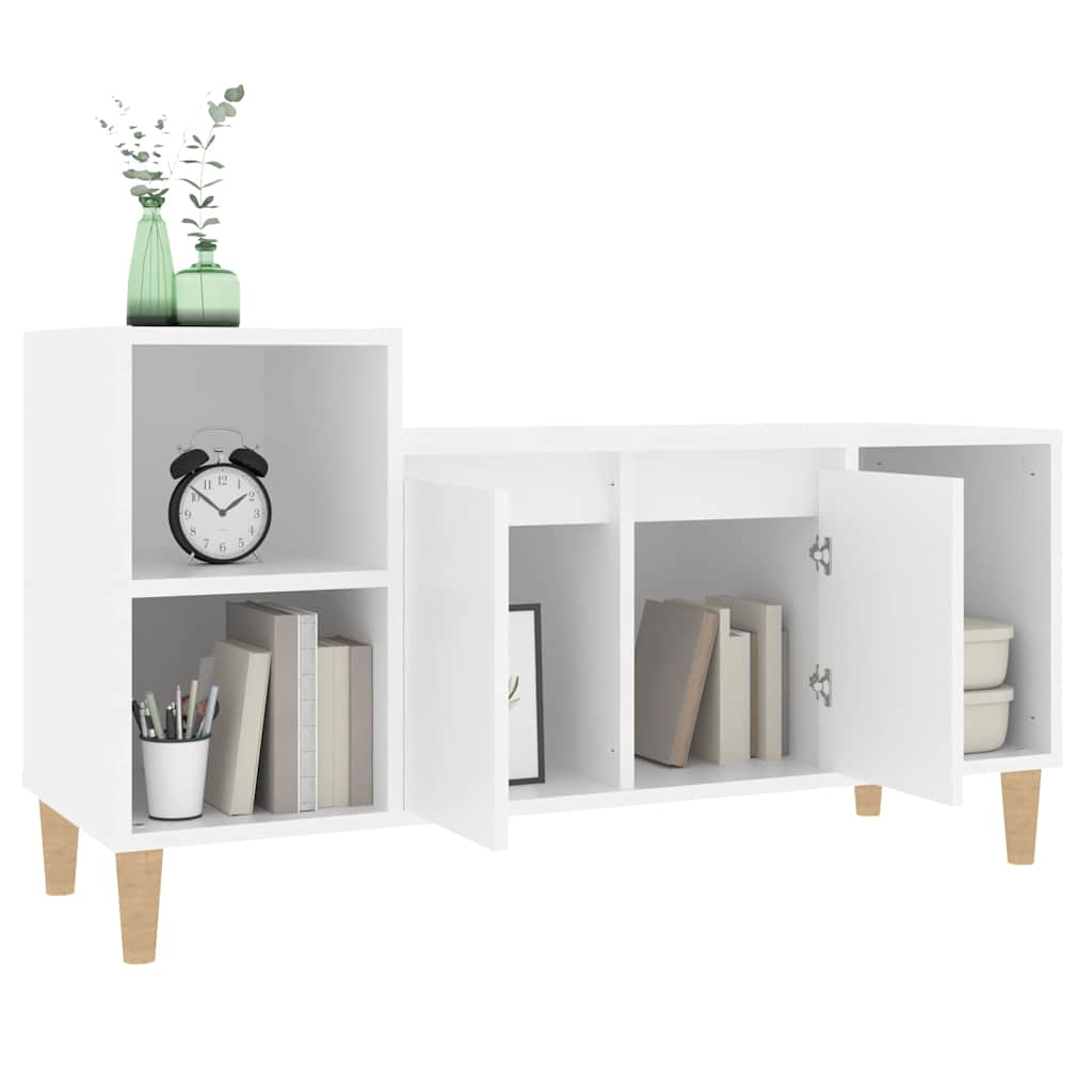 vidaXL TV Cabinet White 100x35x55 cm Engineered Wood 4