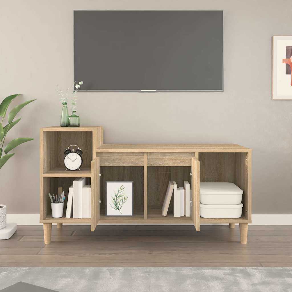 vidaXL TV Cabinet Sonoma Oak 100x35x55 cm Engineered Wood 3