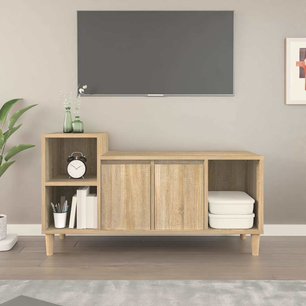vidaXL TV Cabinet Sonoma Oak 100x35x55 cm Engineered Wood 1