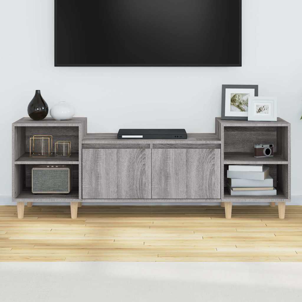 vidaXL TV Cabinet Grey Sonoma 160x35x55 cm Engineered Wood 4