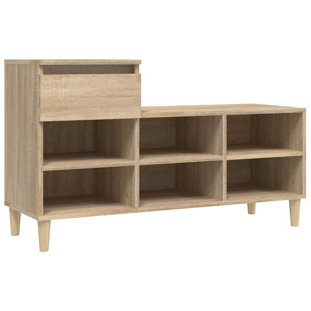 vidaXL Shoe Cabinet Sonoma Oak 102x36x60 cm Engineered Wood 2