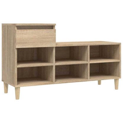 vidaXL Shoe Cabinet Sonoma Oak 102x36x60 cm Engineered Wood 2