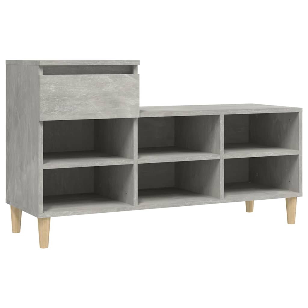 vidaXL Shoe Cabinet Concrete Grey 102x36x60 cm Engineered Wood 2