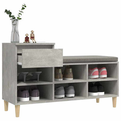vidaXL Shoe Cabinet Concrete Grey 102x36x60 cm Engineered Wood 5