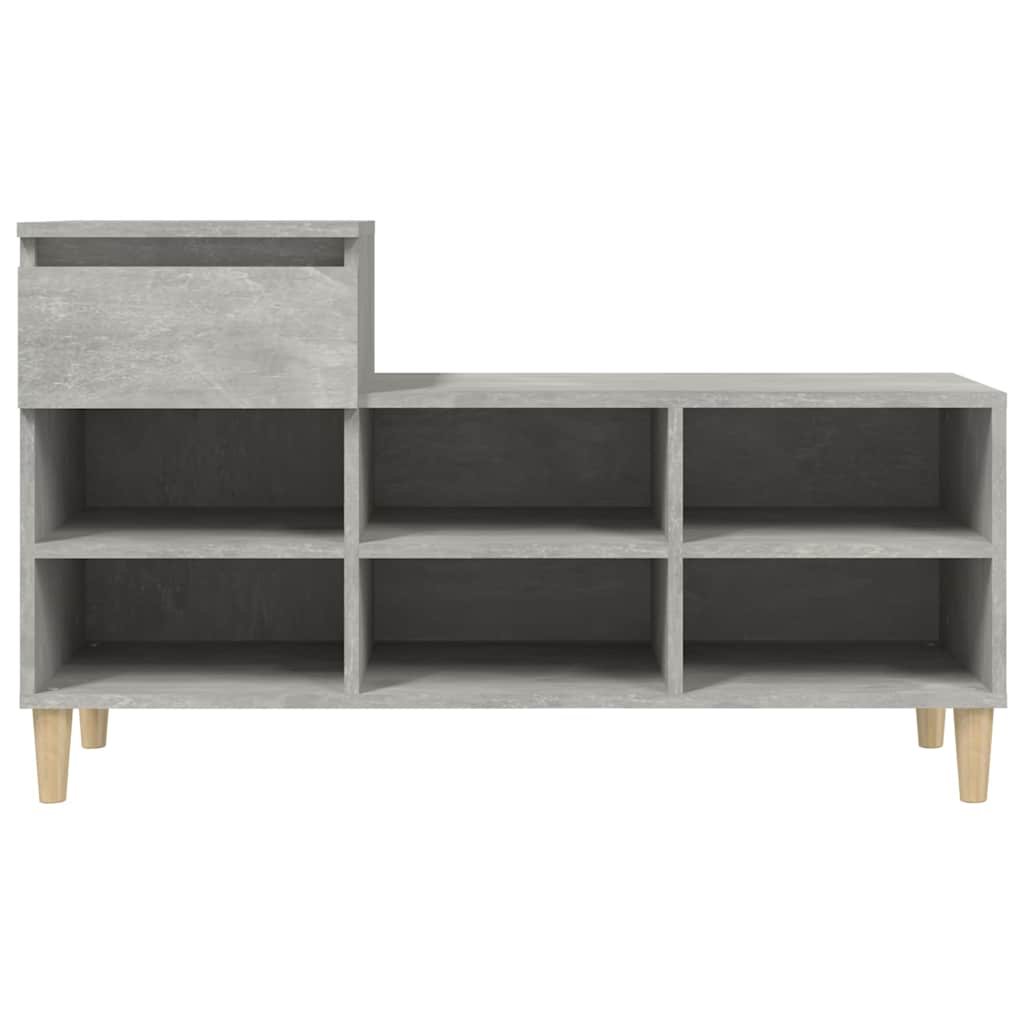 vidaXL Shoe Cabinet Concrete Grey 102x36x60 cm Engineered Wood 6