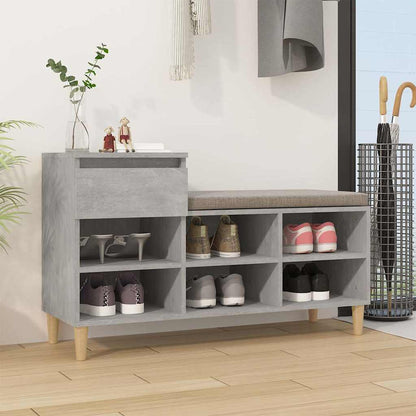 vidaXL Shoe Cabinet Concrete Grey 102x36x60 cm Engineered Wood 1