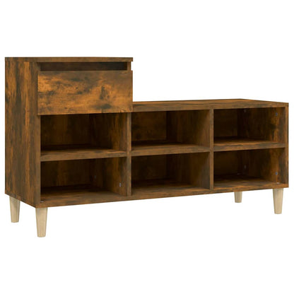 vidaXL Shoe Cabinet Smoked Oak 102x36x60 cm Engineered Wood 2