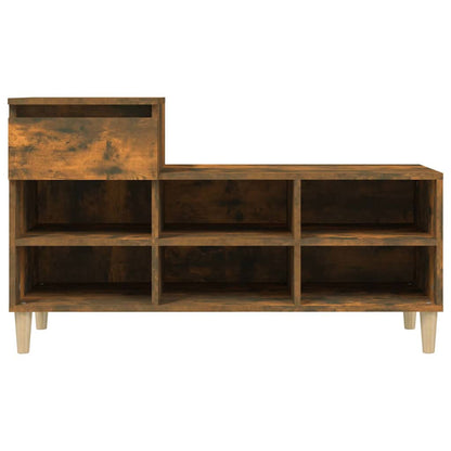 vidaXL Shoe Cabinet Smoked Oak 102x36x60 cm Engineered Wood 6