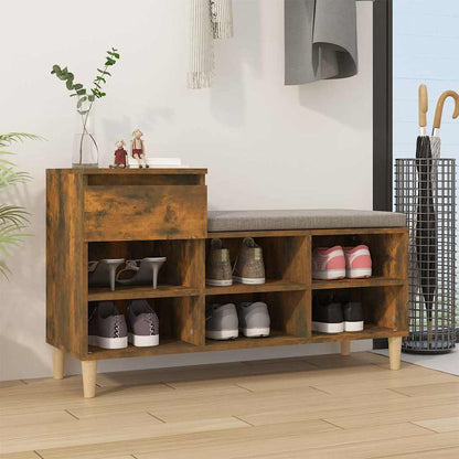 vidaXL Shoe Cabinet Smoked Oak 102x36x60 cm Engineered Wood 1