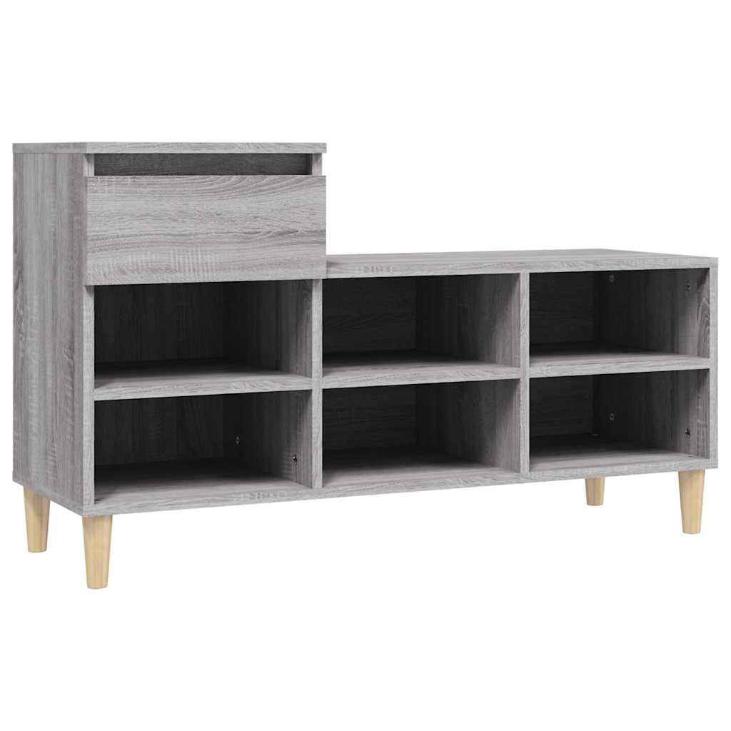 vidaXL Shoe Cabinet Grey Sonoma 102x36x60 cm Engineered Wood 2