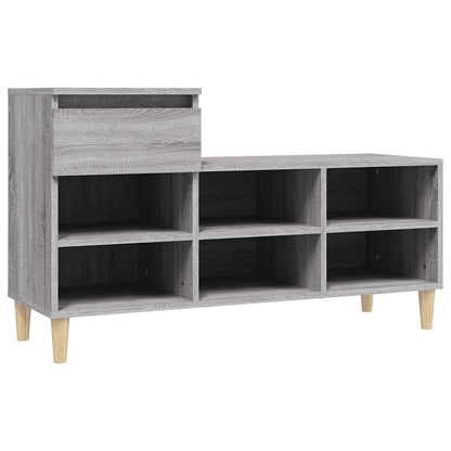 vidaXL Shoe Cabinet Grey Sonoma 102x36x60 cm Engineered Wood 2