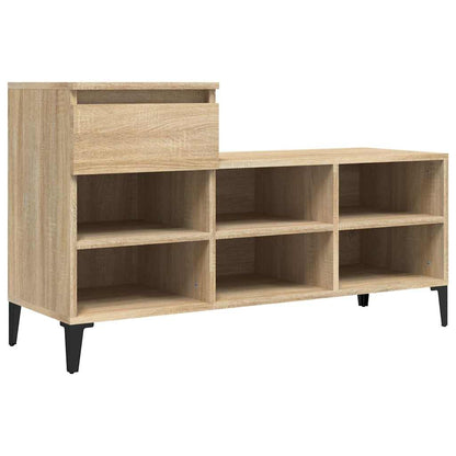 vidaXL Shoe Cabinet Sonoma Oak 102x36x60 cm Engineered Wood 2