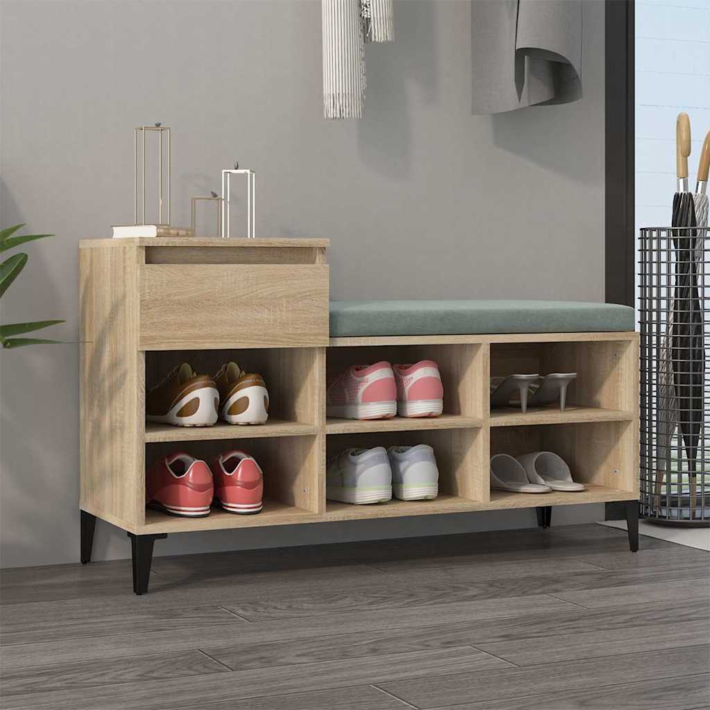 vidaXL Shoe Cabinet Sonoma Oak 102x36x60 cm Engineered Wood 1