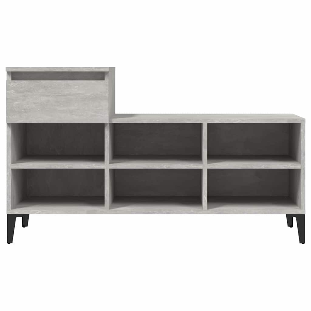 vidaXL Shoe Cabinet Concrete Grey 102x36x60 cm Engineered Wood 6