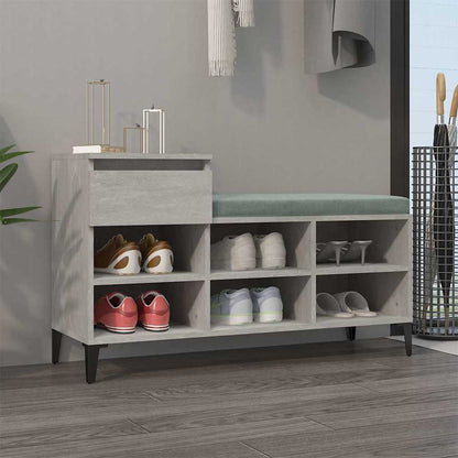 vidaXL Shoe Cabinet Concrete Grey 102x36x60 cm Engineered Wood 1